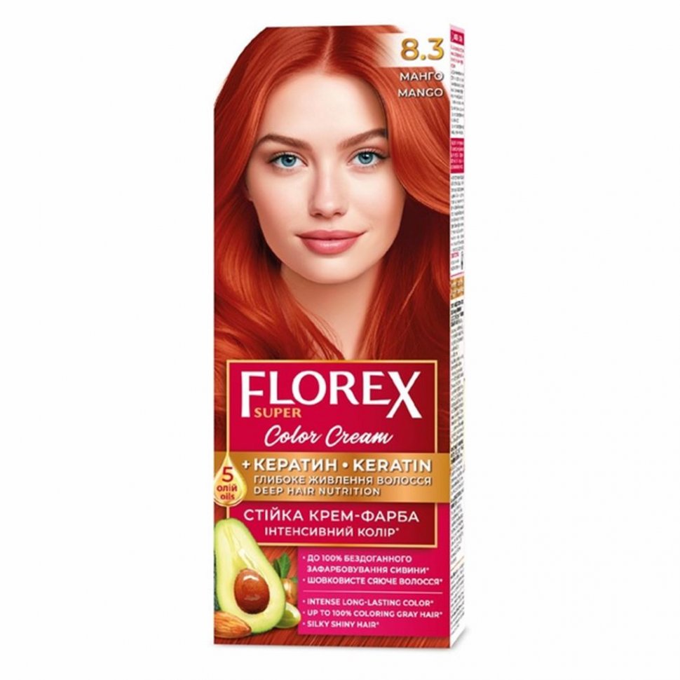 Florex-Super NEW КЕРАТИН Краска для волос 8.3 Манго фото 1 &mdash; TD-EX.RU