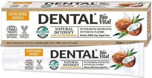 Зубная паста "Детокс" Natural Detoxify с БИО-экстрактом кокоса Dental Bio Vital DEBA, 75 мл фото 1 &mdash; TD-EX.RU
