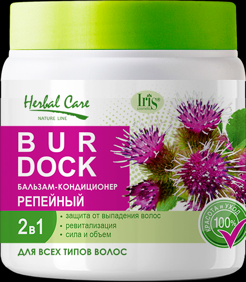 Бальзам-кондиционер Репейный для всех типов волос Herbal Care Iris, 500 мл фото 1 &mdash; TD-EX.RU