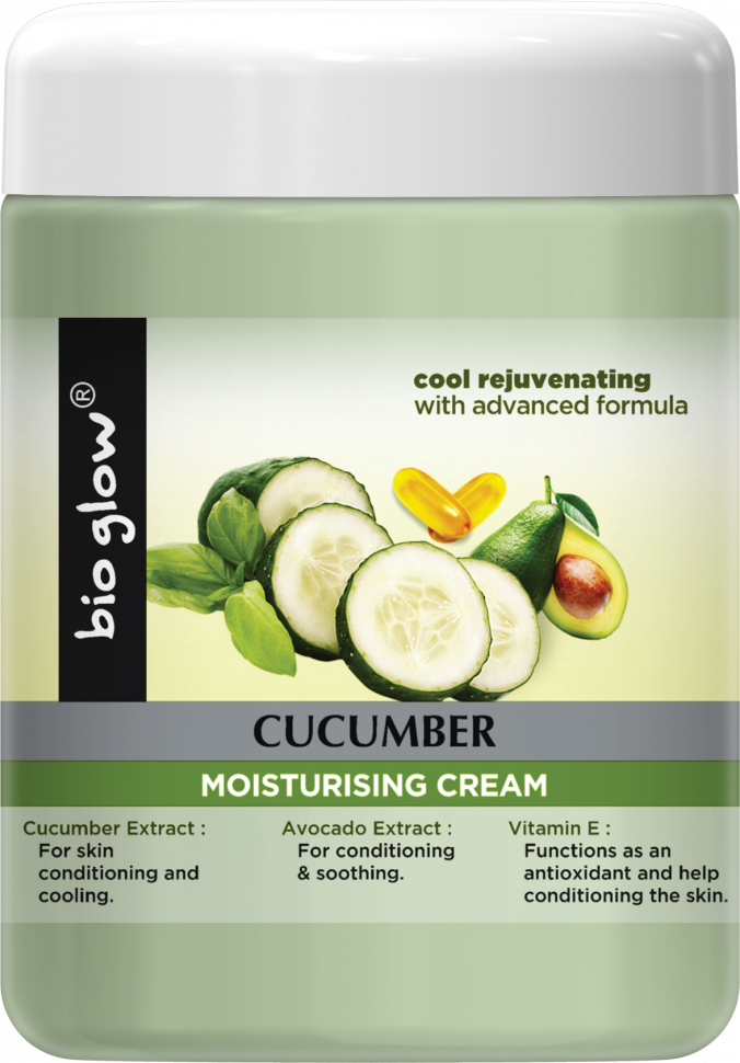 Увлажняющий крем для тела "Cucumber" с огурцом, авокадо и витамином Е Bio Glow, 500 мл.  фото 1 &mdash; TD-EX.RU