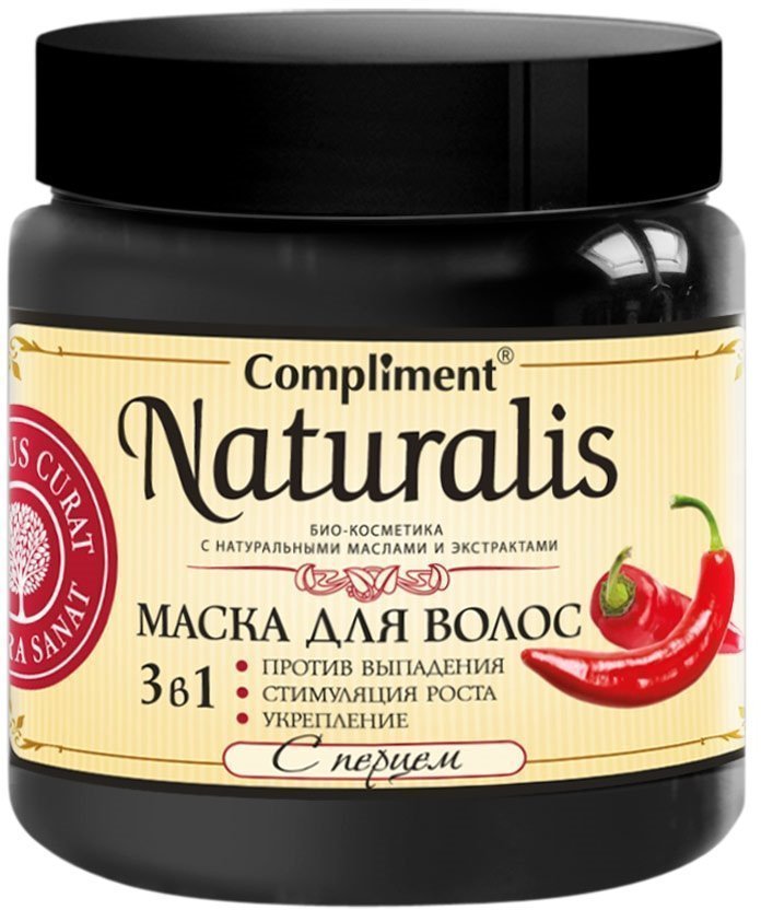 Compliment Naturalis Маска для волос "Укрепление 3 в 1 с перцем", против выпадения, стимулирование роста, 500 мл фото 1 &mdash; TD-EX.RU