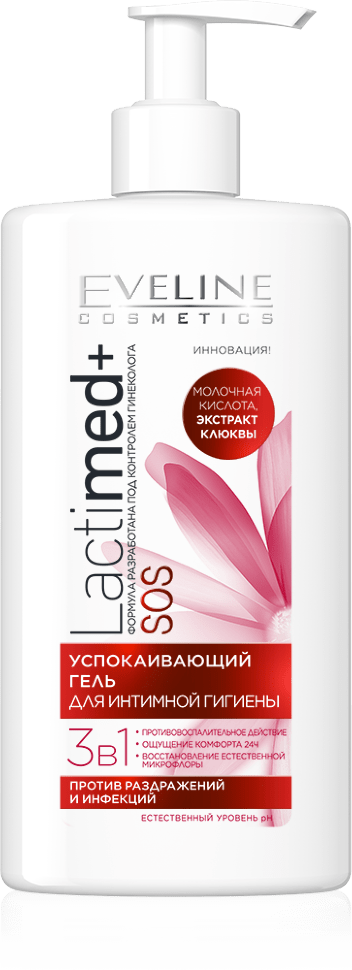 Гель для интимной гигиены Lactimed+ Успокаивающий "Молочная кислота + Экстракт клюквы" Eveline, 250 мл фото 1 &mdash; TD-EX.RU