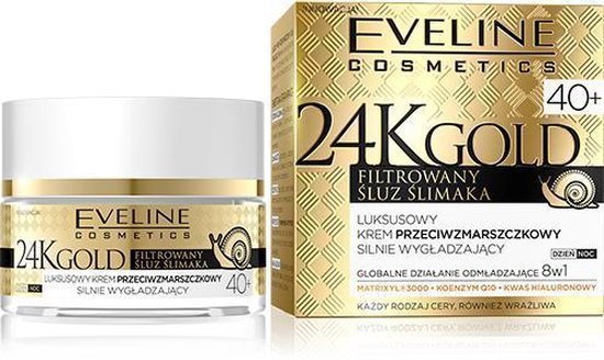 Крем для лица Eveline 24K Gold со слизью улитки (антивозрастной, сильное разглаживание, день и ночь) 40+, 50 мл фото 1 &mdash; TD-EX.RU
