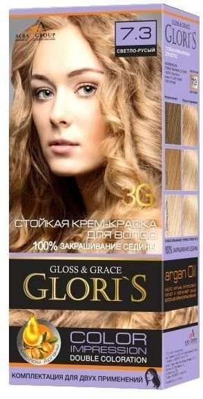 Стойкая крем-краска для волос (2 применения) Glori`s 7.3 светло-русый фото 1 &mdash; TD-EX.RU