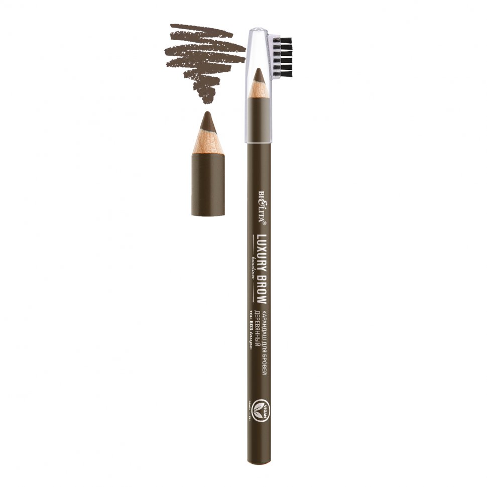 Карандаш для бровей деревянный LUXURY BROW тон 603 taupe Белита    фото 1 &mdash; TD-EX.RU