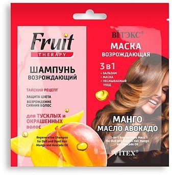 Шампунь возрождающий + маска возрождающая 3в1 "Манго и масло авокадо" FRUIT Therapy Витэкс фото 1 &mdash; TD-EX.RU