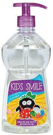 Средство для мытья ДЕТСКОЙ посуды без фосфатов "KIDS Smile" c Ромашкой Romax, 500г фото 1 &mdash; TD-EX.RU