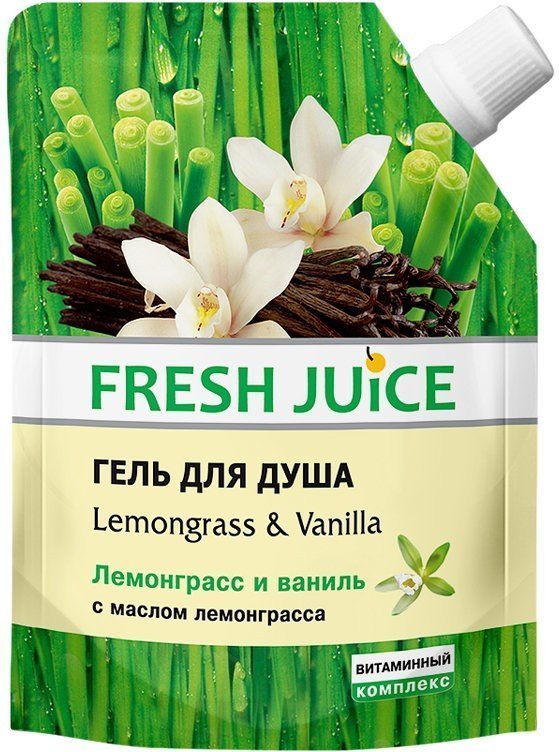 Гель "Lemongrass & Vanilla" Дой-пак Fresh Juice, 200 мл фото 1 &mdash; TD-EX.RU