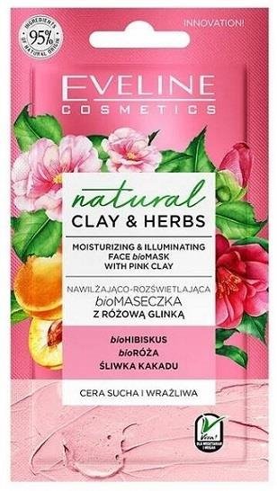 Увлажняющая bioМАСКА с РОЗОВОЙ ГЛИНОЙ серии NATURAL CLAY & HERBS Eveline, 8 мл.  фото 1 &mdash; TD-EX.RU