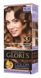 Стойкая крем-краска для волос Glori`s (2 применения) 5.4 капучино фото 1 &mdash; TD-EX.RU