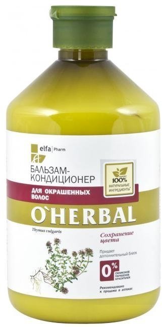 O'Herbal Бальзам-кондиционер для окрашенных волос, 500 мл фото 1 &mdash; TD-EX.RU