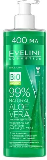 Универсальный алоэ-гель для лица и тела с охлаждающим эффектом 99% Natural ALOE VERA Eveline, 400 мл  фото 1 &mdash; TD-EX.RU