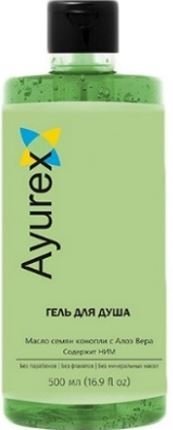 Гель для душа «Ayurex» Масло семян конопли с Алоэ Вера, содержит НИМ OXFORD, 500 мл.    фото 1 &mdash; TD-EX.RU