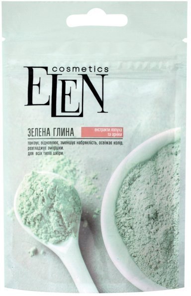 Глина зеленая с лопухом и арникой Elen Cosmetics, 50 г фото 1 &mdash; TD-EX.RU