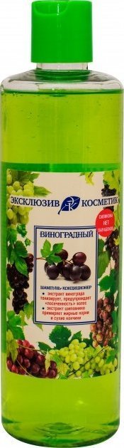 Шампунь-кондиционер для волос с жирными корнями и секущимися кончиками "Виноградный" Эксклюзивкосметик, 500 мл фото 1 &mdash; TD-EX.RU