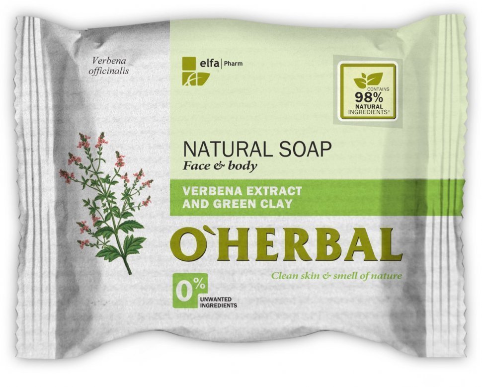 Натуральное мыло с экстрактом вербены и зеленой глиной глиной O'Herbal, 100 г фото 1 &mdash; TD-EX.RU