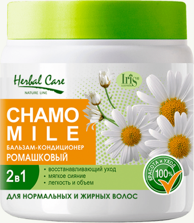 Бальзам-кондиционер "Ромашковый" для нормальных и жирных волос Herbal Care Iris, 500 мл &mdash; TD-EX.RU