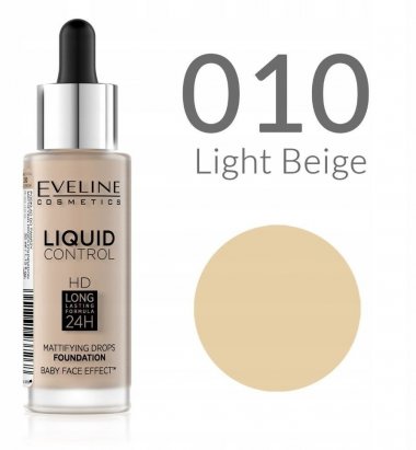 Жидкая тональная основа Liquid Control HD №010 Light beige Eveline, 32 мл &mdash; TD-EX.RU