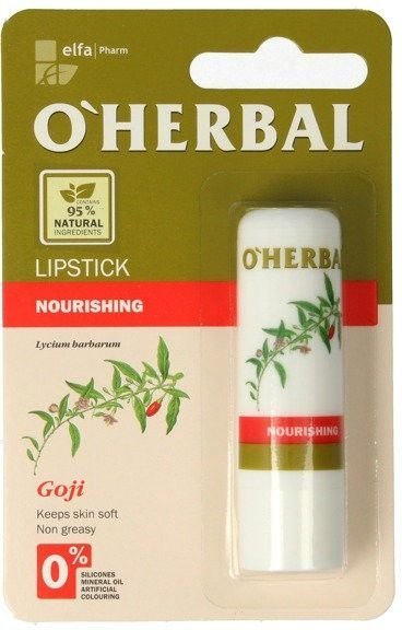 Питательная гигиеническая помада с экстрактом годжи O’Herbal, 4,8 г фото 1 &mdash; TD-EX.RU