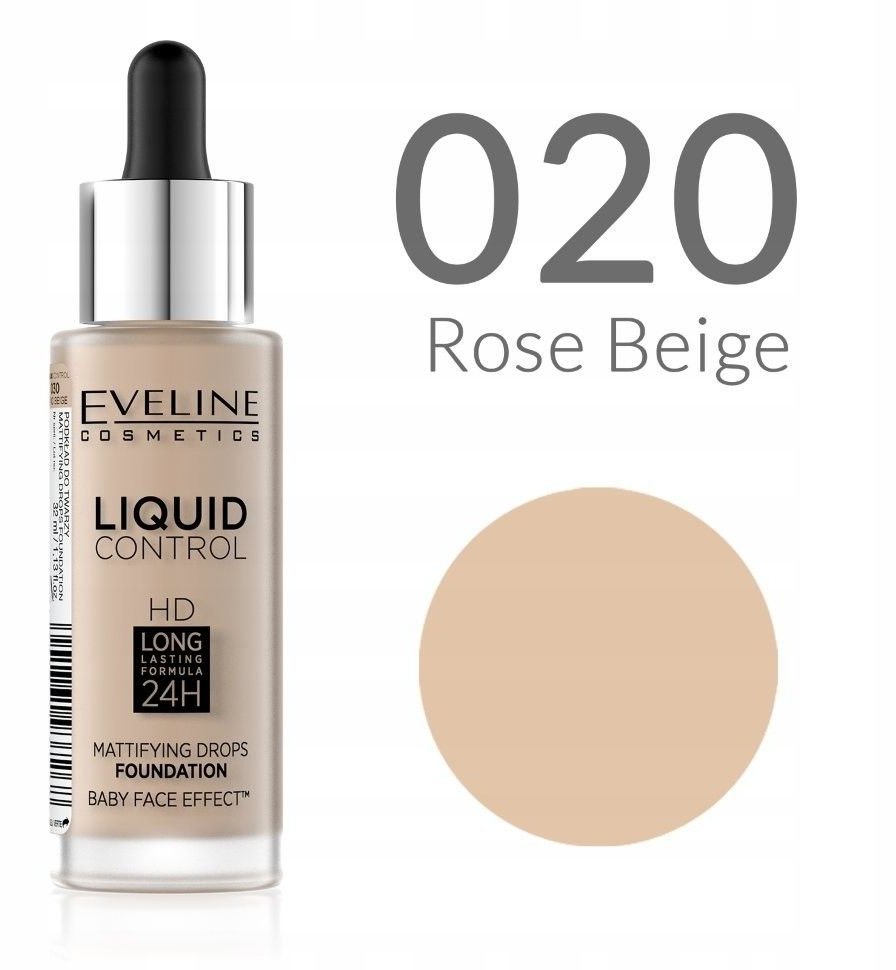 Жидкая тональная основа Liquid Control HD №020 Rose beige Eveline, 32 мл фото 1 &mdash; TD-EX.RU