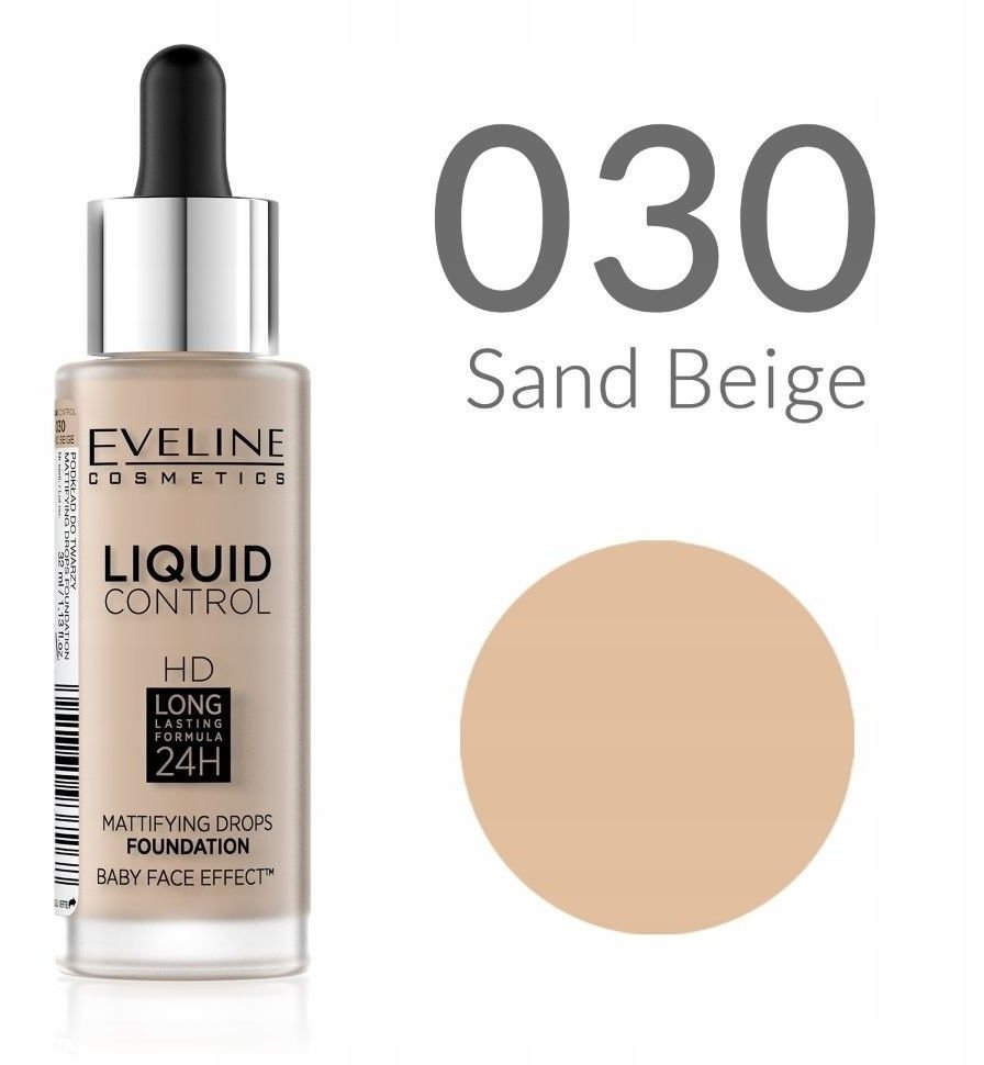 Жидкая тональная основа Liquid Control HD №030 Sand beige Eveline, 32 мл фото 1 &mdash; TD-EX.RU
