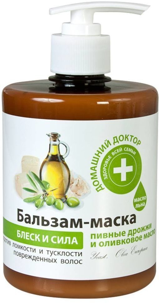 Бальзам-маска Блеск и сила Пивные дрожжи и Домашний доктор, 500 мл фото 1 &mdash; TD-EX.RU