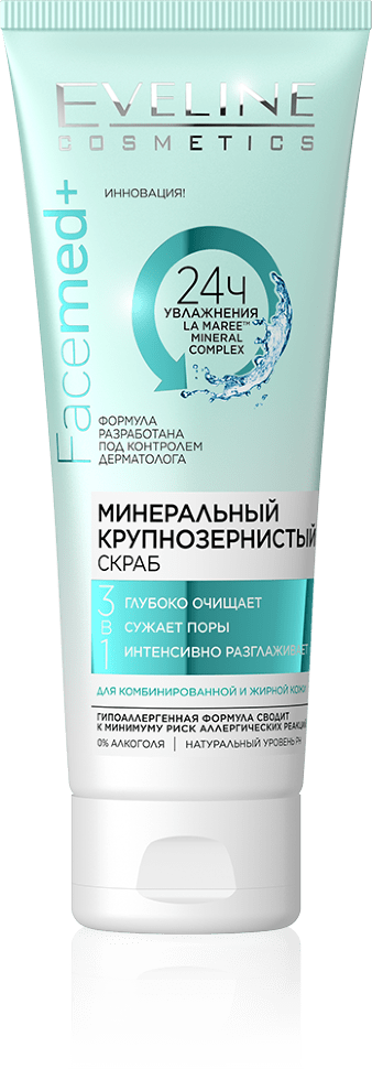 Скраб для комбинированной и жирной кожи Facemed+ 3 в 1 Eveline, 50 мл фото 1 &mdash; TD-EX.RU