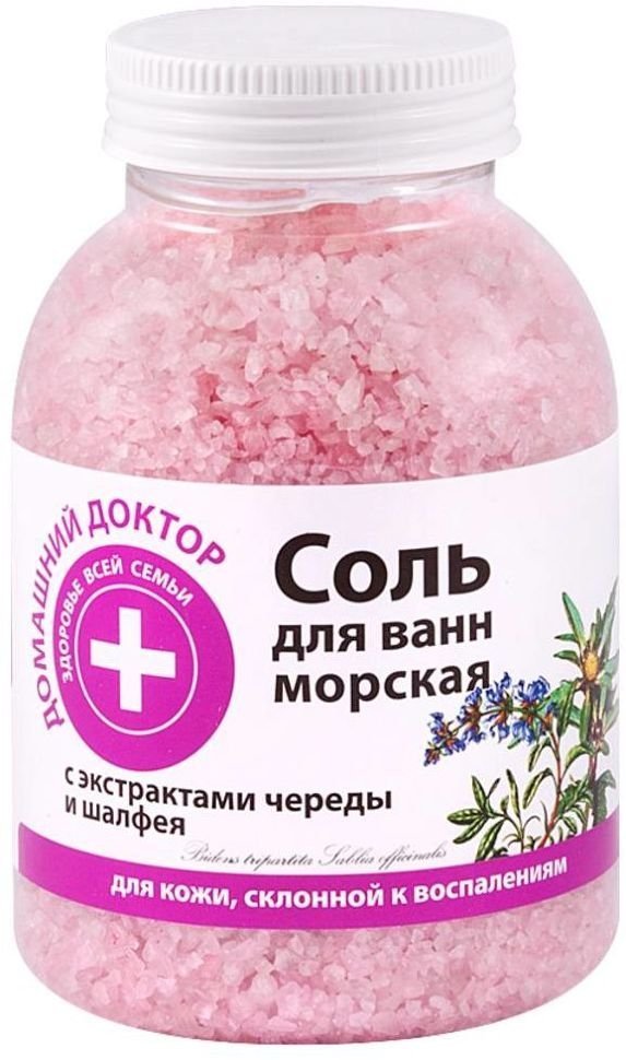 Соль для ванн морская с экстрактами череды и шалфея Домашний доктор, 1000 г фото 1 &mdash; TD-EX.RU