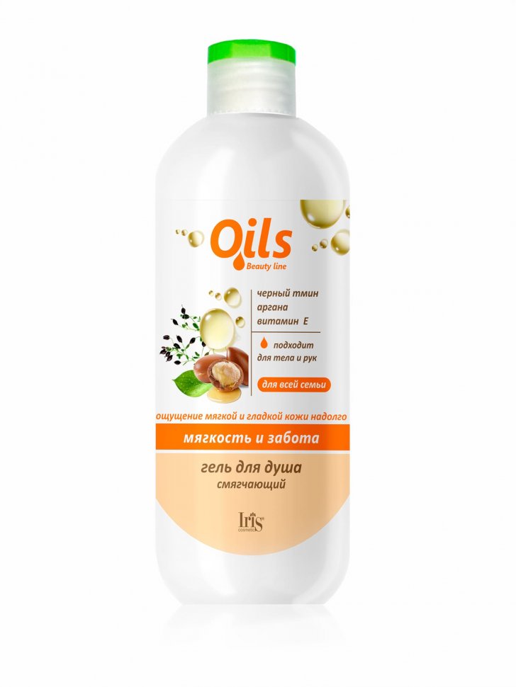 Гель для душа смягчающий Oils Beauty line IRIS, 500 мл   фото 1 &mdash; TD-EX.RU