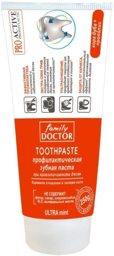 Family Doctor Зубная паста Профилактическая Бережное очищение и экстра-сила, 250 г фото 1 &mdash; TD-EX.RU