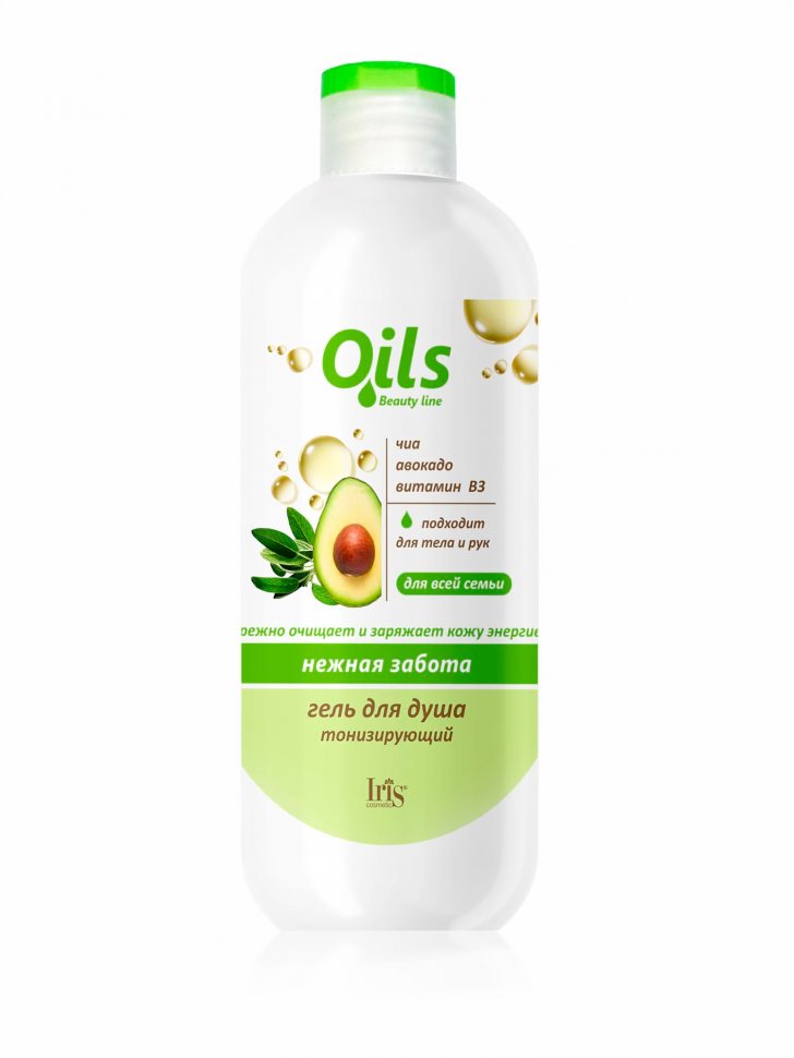Гель для душа тонизирующий Oils Beauty line IRIS, 500 мл  фото 1 &mdash; TD-EX.RU