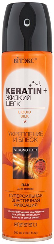 Лак для волос "ВОССТАНОВЛЕНИЕ И ЗЕРКАЛЬНЫЙ БЛЕСК" KERATIN&ЖИДКИЙ ШЕЛК Витэкс, 300 мл.  фото 1 &mdash; TD-EX.RU