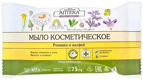 Мыло косметическое "Ромашка и шалфей" Зеленая аптека, 75 г фото 1 &mdash; TD-EX.RU