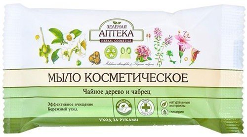 Мыло косметическое "Чайное дерево и чабрец" Зеленая аптека, 75 г фото 1 &mdash; TD-EX.RU