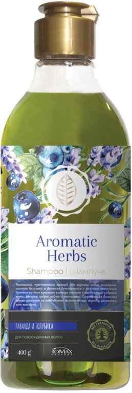 Шампунь "Aromatic Herbs" лаванда и голубика для поврежденных волос Romax, 400 г  фото 1 &mdash; TD-EX.RU