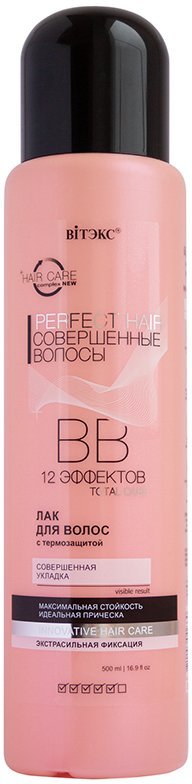 ВВ-Лак для волос с термозащитой СОВЕРШЕННАЯ УКЛАДКА Экстрасильная фиксация PERFECT HAIR Совершенные волосы Витэкс, 500 мл (ЗАПАСКА)   фото 1 &mdash; TD-EX.RU