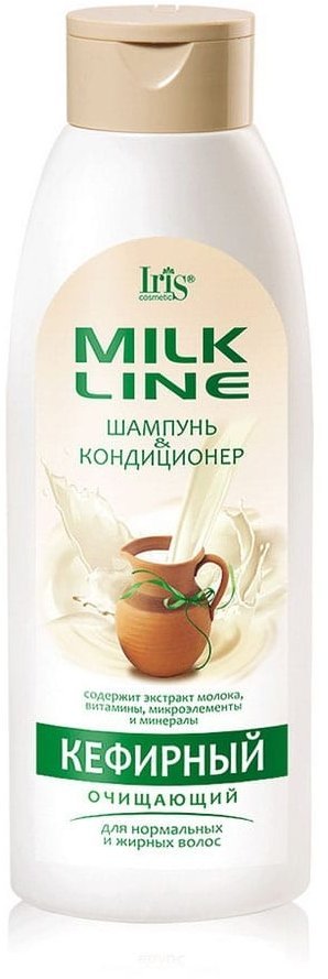 Шампунь-кондиционер «Кефирный» очищающий для нормальных и жирных волос Iris, 500 мл фото 1 &mdash; TD-EX.RU