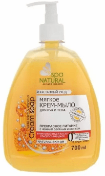 Крем-мыло для рук и тела "Ванильный мед и масло сладкого миндаля", мягкое, Natural Spa, 700 мл фото 1 &mdash; TD-EX.RU
