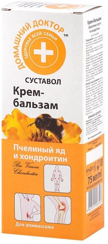 Крем-бальзам Пчелиный яд и хондроитин Домашний доктор, 75 мл фото 1 &mdash; TD-EX.RU