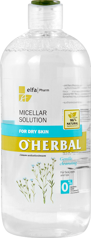 Мицеллярный раствор для сухой кожи с экстрактом льна O’Herbal, 500 мл фото 1 &mdash; TD-EX.RU