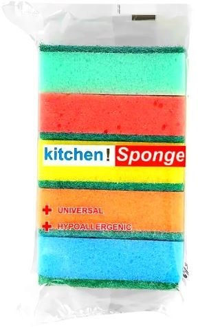  Губки универсальные KITCHEN SPONGE 90 х 65 х 30 мм 5 шт фото 1 &mdash; TD-EX.RU
