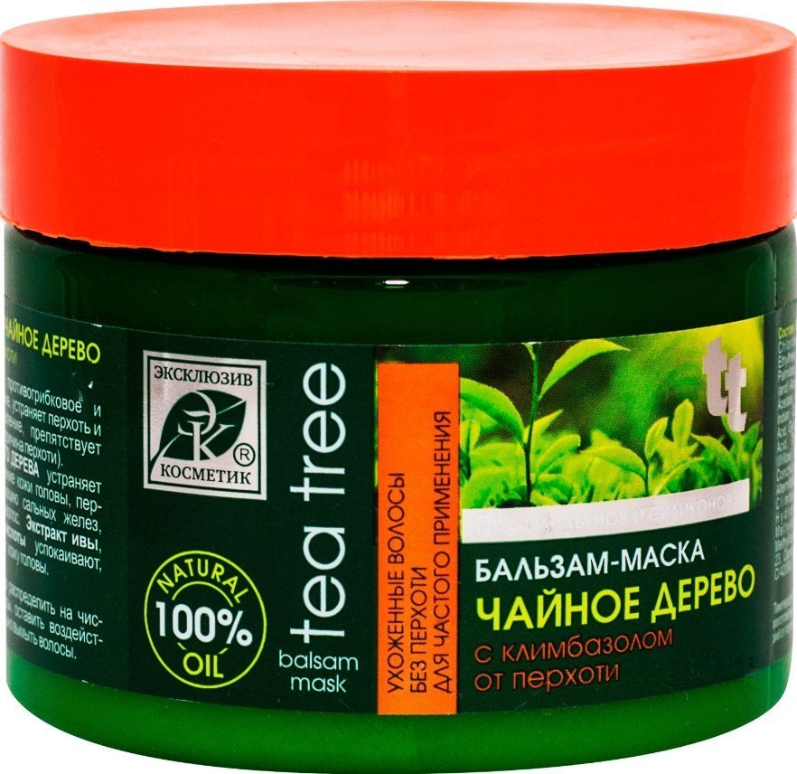 Бальзам-маска для волос Tea Tree против перхоти с маслом чайного дерева Natural OIL Эксклюзивкосметик, 260 мл фото 1 &mdash; TD-EX.RU
