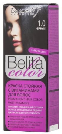 Краска стойкая с витаминами для волос Belita сolor тон 1.0 Черный, Белита фото 1 &mdash; TD-EX.RU