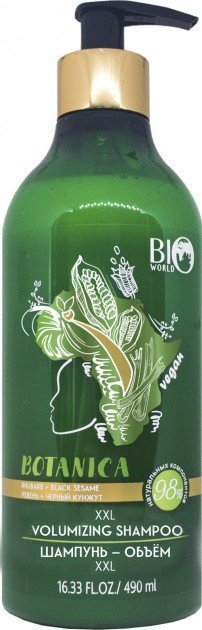 Шампунь-объем: РЕВЕНЬ, ЧЕРНЫЙ КУНЖУТ BOTANICA Bio World, 490 мл фото 1 &mdash; TD-EX.RU
