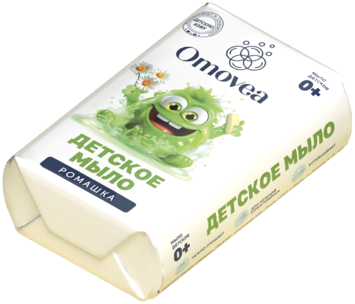 Мыло туалетное твердое марки «Детское» с экстратом ромашки OMOVEA  4*100 г  фото 1 &mdash; TD-EX.RU