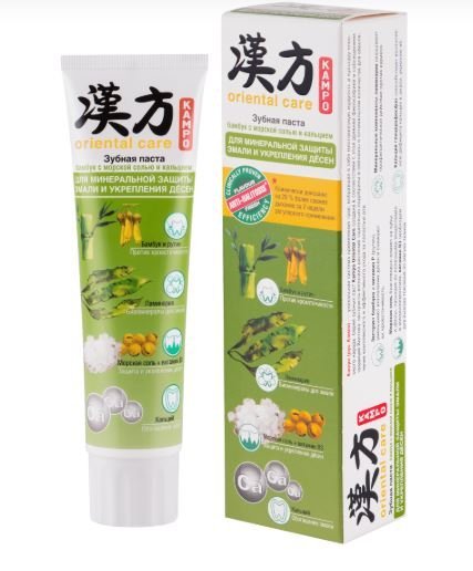 Паста зубная для минеральной защиты эмали и укрепления дёсен KAMPO ORIENTAL CARE Бамбук с морской солью и кальцием MODUM, 100 г фото 1 &mdash; TD-EX.RU
