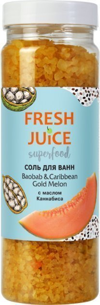 Соль для ванн Fresh Juice Superfood Baobab & Caribbean Gold Melon, 700 г фото 1 &mdash; TD-EX.RU