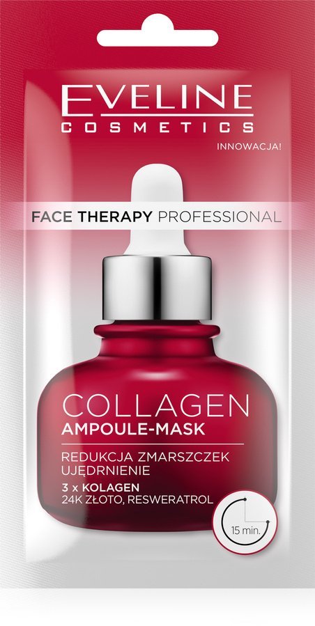 COLLAGEN AMPOULE-MASK Профессиональная кремовая маска FACE THERAPY PROFESSIONAL  Eveline, 8мл фото 1 &mdash; TD-EX.RU
