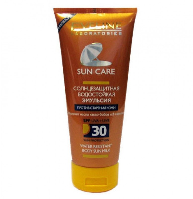 Солнцезащитная водостойкая эмульсия SPF 30 SUN CARE Eveline, 200 мл фото 1 &mdash; TD-EX.RU