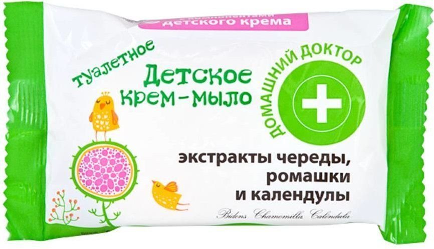 Детское крем-мыло с экстрактом череды, ромашки и календулы Домашний доктор, 70 г фото 1 &mdash; TD-EX.RU